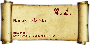 Marek Léda névjegykártya